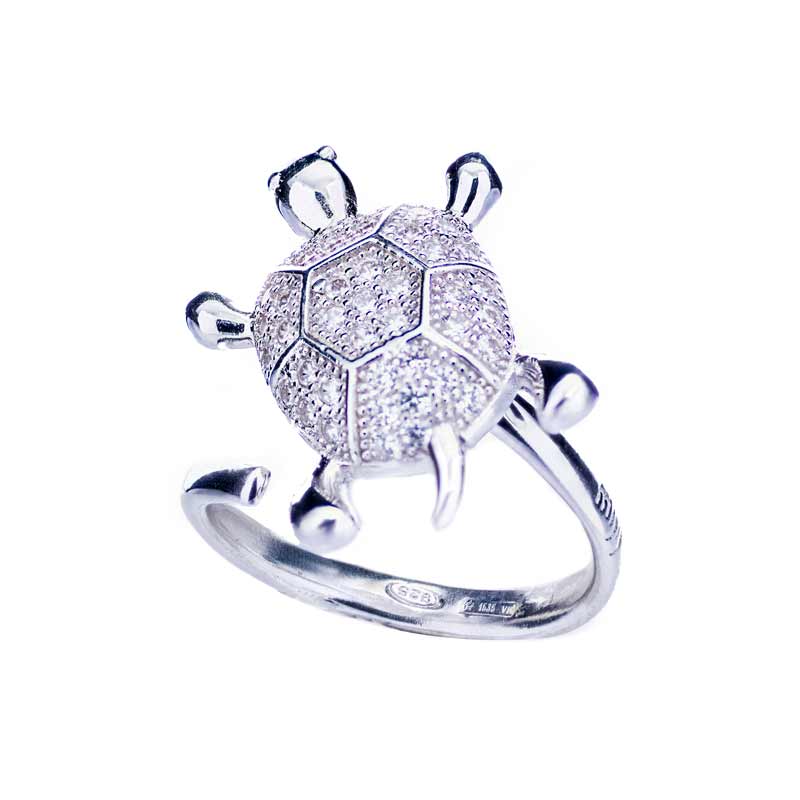 anello-argento-tartaruga-diamanti