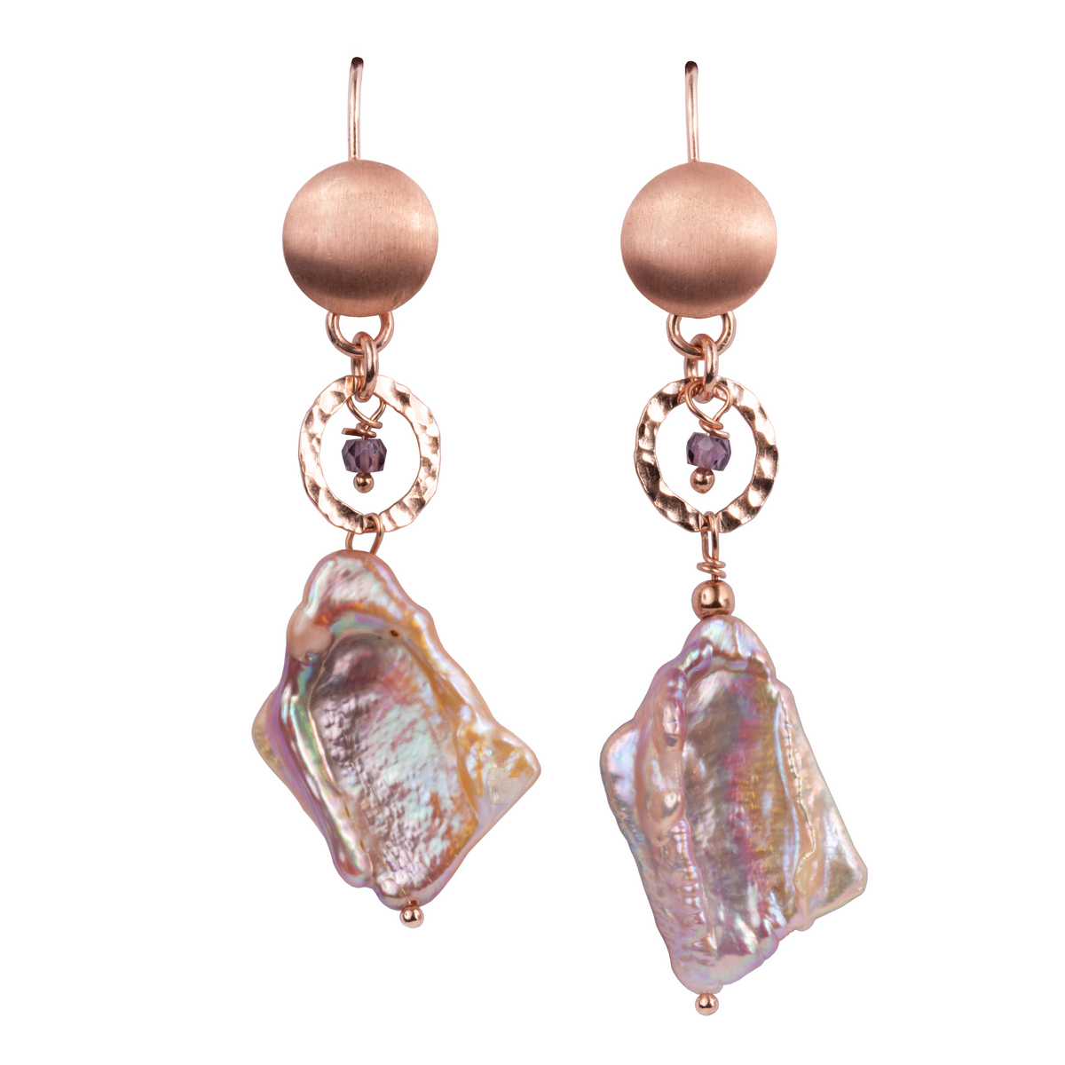 orecchini argento dorato rosa perla scaramazza