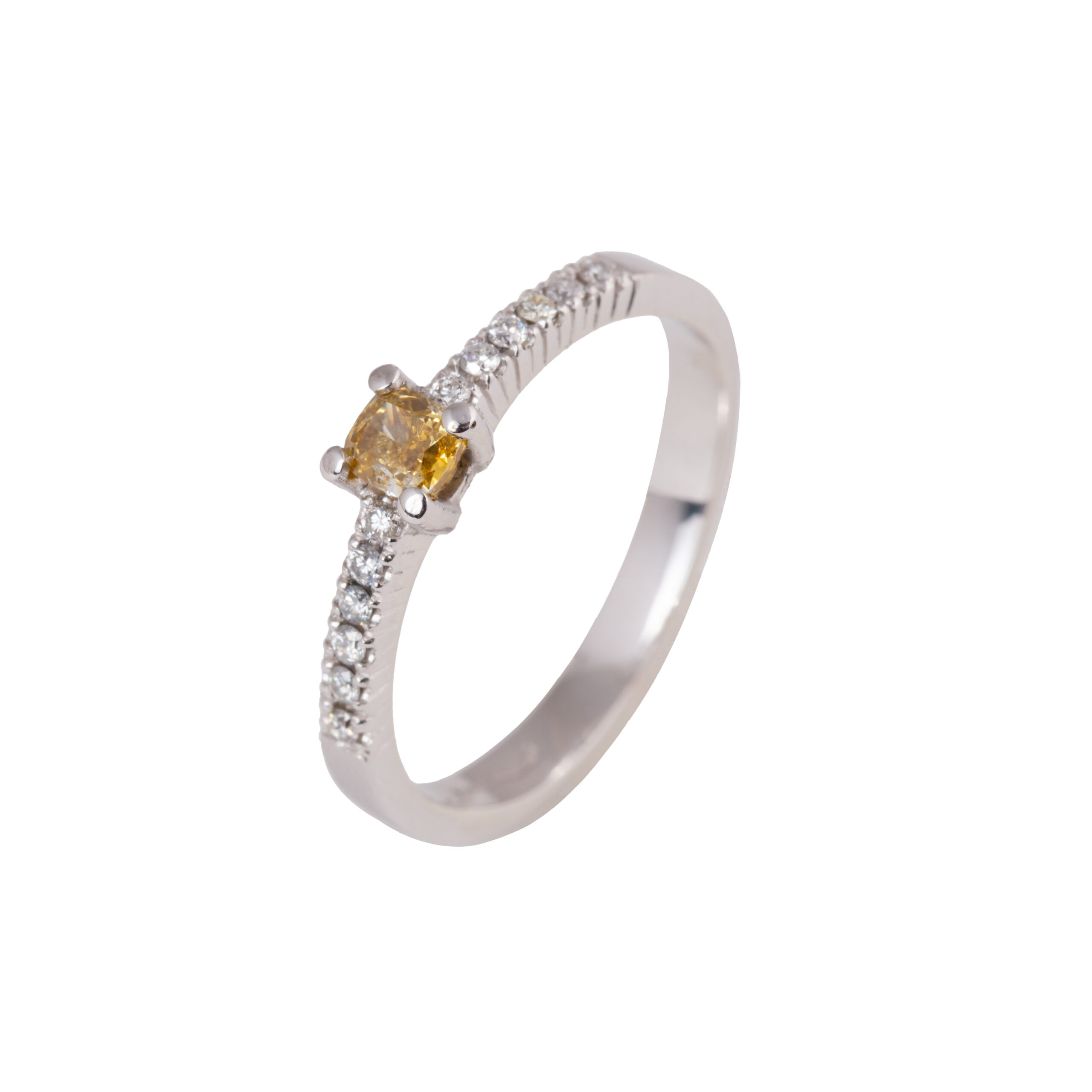 solitario diamante fancy giallo